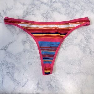 NWT VTG PINK Victoria’s Secret Y2K red stripe low rise thong panty S